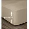 Image de Les Tendances   Drap Housse Ajustable Beige 180 X 200 Cm   100 % Coton Doux   Bonnet De 35 Cm Pour Matelas Épais   Lavable En Machine À 40 °c