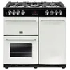 Image de Piano De Cuisson Gaz 90 Cm   5 Foyers Dont Foyer Wok 4000w   3 Fours Avec Chaleur Tournante   Nettoyage Facile Émail Pristine   Blanc   Stoves