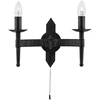 Image de Cartwheel - Applique à 2 flammes, fer forgé noir