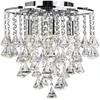 Image de Searchlight - Plafonnier Dorchester - 4l Métal Chrome Avec Goutte Et Pyramide Cristal Clair E14 Max 4x60w Diamètre 36cm Haut 40cm