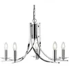 Image de Searchlight - Lustre De Plafond Ascona 5l Métal Chrome 5 Branches Avec Verre Transparent E14 Max 5x60w Diamètre 62cm