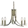 Image de Searchlight - Lustre De Plafond Ascona 5l Laiton Antique 5 Branches Avec Verre Transparent E14 Max 5x60w Diamètre 62cm