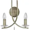 Image de Searchlight - Applique Murale Ascona 2l Laiton Antique 2 Branches Avec Verre Transparent E14 Max 2x60w Avec Interrupteur