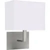 Image de Applique Murale D'Intérieur À 1 Ampoule Argent Satiné Avec Abat-jour Blanc, E27 - Searchlight