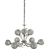 Image de Bellis II suspension à 9 flammes en laiton antique avec abat-jour décoratif en verre