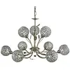 Image de Bellis - Suspension De Plafond À 9 Ampoules À Bras Multiples, Design De Fleurs, Laiton Antique, Verre Neuf, G9 - Searchlight