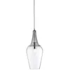 Image de Searchlight - Plafond Lampe À Suspendre Lampe Chromée Verre Clair Forme De Poire Salon Salle À Manger Chambre
