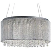 Image de Beatric 8Flammiger Trommel Pendulum, Chrom, Clear Crystal Bouton Goutte, Aluminium External Frame