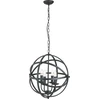 Image de Orbit 4-flamme cage cadre boule suspension, noir mat