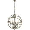 Image de Orbit 6Flamme Cadre Cage Boule Suspension, Laiton Antique