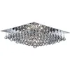Image de Hanna - Plafonnier Carré À 8 Ampoules Semi-affleurant Chrome Avec Cristaux Pyramidaux, G9 - Searchlight