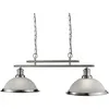 Image de Searchlight - Lustre Bistro - 2l Barre 2 Lumieres, Métal Argent Satiné, Verre Marbré, E27 Maxi 2x60w, Longueur 76cm