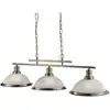 Image de Searchlight - Lustre Bistro - 3l Barre 3 Lumieres, Métal Laiton Antique, Verre Marbré, E27 Maxi 3x60w, Longueur 100cm