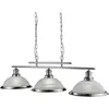 Image de Searchlight - Lustre Bistro - 3l Barre 3 Lumieres, Métal Argent Satiné, Verre Marbré, E27 Maxi 3x60w, Longueur 100cm