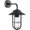 Image de Applique Toronto classique Acier Noir Verre Transparent 1 Lumière E27