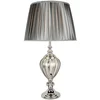 Image de Grayson lampe de table verre clair avec abat-jour textile ondulé