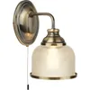 Image de Bistro Ii - 1l Applique Murale Métal Laiton Antique Avec Verre Prismatique Amplificateur Holophane E27 Max 60w Avec Interrupteur