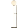 Image de attrayant lampadaire Sphere laiton antique verre opale blanc rond 145cm de hauteur