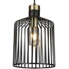 Image de Bird Cage Lampe à suspendre métal noir laiton 1 flamme Ø22 cm