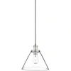 Image de Pyramid Lampe à suspension à 1 flamme, argent satiné, verre clair Pyramiden Shirm