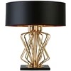 Image de Lampe de table, or, noir, abat-jour textile, H 71,5 cm, ETHAN