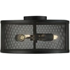 Image de Fishnet plafonnier à 3 flammes rond 45cm noir mat