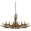 Image de Stag 12Flammiger Geweih Luminaires suspendus, peint en brun dimmable