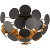 Image de Discus Plafonnier semi-circulaire 3-flamme noir-doré E14 52cm