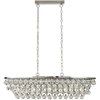 Image de MICHELLE 5-flamme chrome OVAL Suspension avec RAIN DROP GLASS BALLS