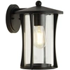 Image de PAGODA 1-flamme OUTDOOR WALL/PORCH LIGHT - noir avec verre clair