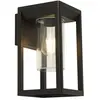 Image de Applique Atlanta 1 flamme aluminium noir verre clair IP44