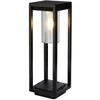Image de Lampadaire Atlanta 1-flamme aluminium noir 45cm Lampadaire IP44 verre clair