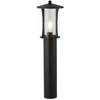 Image de PAGODA Lampadaire extérieur à 1 flamme noir verre clair 73cm hauteur IP44
