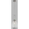 Image de Elixir Glas Lampe suspendue argentée Abat-jour en verre transparent clair strié E27