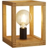Image de Lampe À Poser 1Lt En Bois De Bambou Tressé Carré