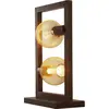 Image de Lampe de table, métal rouillé, 2 flammes, H 46 cm