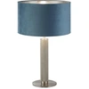 Image de London lampe de table - Knurled Satin Nickel Abat-jour velours bleu-vert
