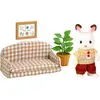 Image de Poupée Sylvanian Families Papa Lapin Chocolat Set salon 5013 Canapé Cadre Plante figurine Marron Multicolore - Neuf