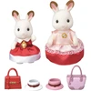 Image de Sylvanian Families Town Series Set de mode des lapins en chocolat, mère Flora, fille Luna, lapin, jouet, 6001