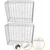 Image de Lot De 2 Paniers De Gabions Argentés En Acier Galvanisé Pour Projets D'aménagement Extérieur, Murs De Soutènement, Clôture De Jardin. 100 X 80 X 30cm