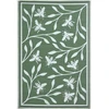 Image de Tapis d'extérieur HOMESCAPES résistant aux intempéries, vert et blanc, 122 x 182 cm, tapis de balcon à motif floral d'abeilles, tapis de jardin réversible