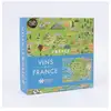 Image de Puzzle 1000 pièces Professor Puzzle Vins de France Carte illustrée Bleu/Vert - Neuf