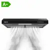 Image de CIARRA Hotte aspirante 60 cm sous meuble noire, 220 m³/h, recyclage & évacuation, 3 vitesses, LED, 62 dB