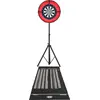 Image de Jeu de fléchettes, cible, anneau lumineux LED, bordure auto-réparatrice, support de fixation, trépied réglable en hauteur, accessoires, 6 fléchettes professionnelles incluses, surfaces de fin de partie, portable, pour la maison