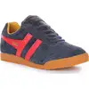 Image de Gola Classics Harrier, chaussures de sport classiques pour femmes, lacets, en daim et en cuir, couleurs marine et rouge   non défini / marine et rouge