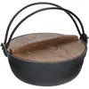 Image de KitchenCraft : Monde des saveurs - Marmite japonaise sukiyaki en fonte avec couvercle en bois, noir, 1,5 litre