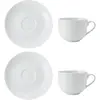 Image de MIKASA MKCHTCUPPK2 Set de craie de Tasses et soucoupes à thé (porcelaine, 220 ml), Couleur White