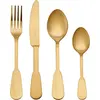 Image de Mikasa Soho Gold Set de Couverts de Acier inoxydable de 16 pièces, set pour 4, contient 4x couteaux, fourchettes, cuillères à dessert et cuillères à café de, lavable au lave-vaisselle