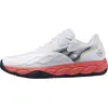 Image de Mizuno Wave Enforce Court Cc - blanc/bleu baryton/calypso corail, Größe:10