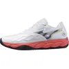 Image de Mizuno Wave Enforce Court Cc - blanc/bleu baryton/calypso coral, Größe:10.5